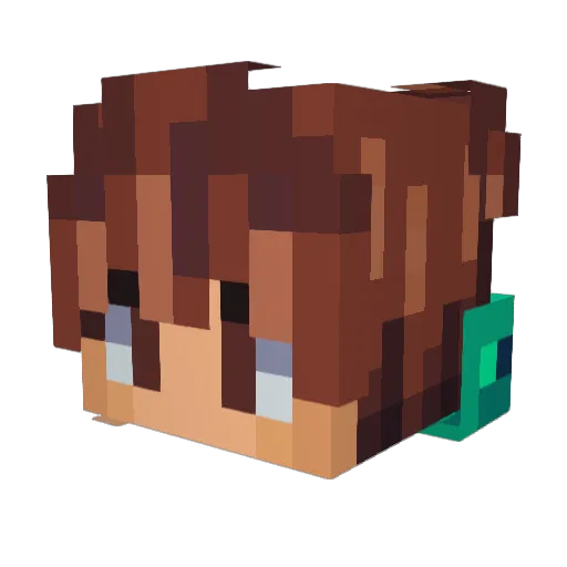 Bxnzna Minecraft avatar head, 3D render
