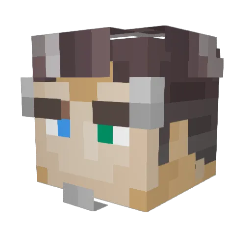 Bxppy Minecraft avatar head, 3D render