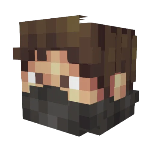 Bxrksman Minecraft avatar head, 3D render