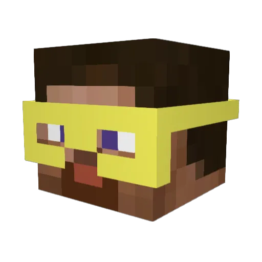 Bxrney Minecraft avatar head, 3D render