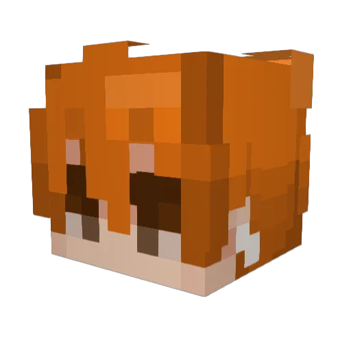 Bxrou Minecraft avatar head, 3D render
