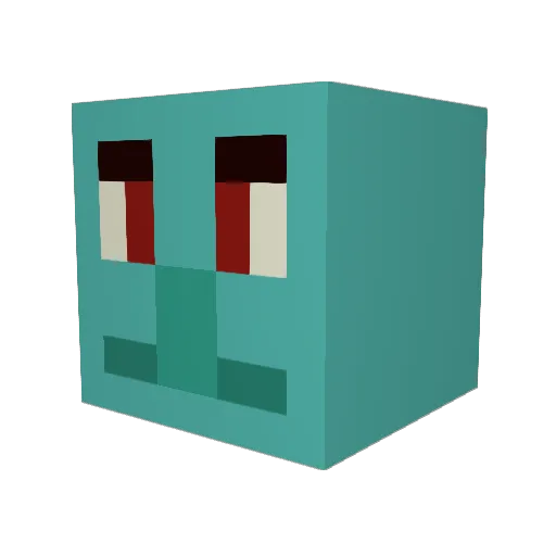 Bxsket Minecraft avatar head, 3D render