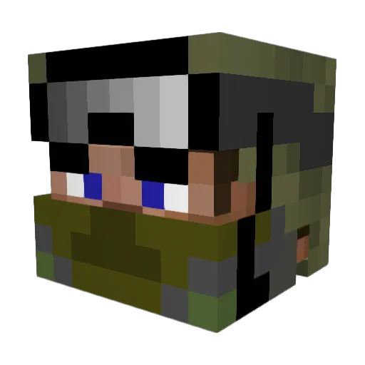 ByCarNxGe Minecraft avatar head, 3D render