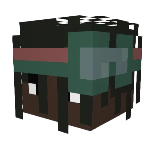 ByCombo Minecraft avatar head, 3D render