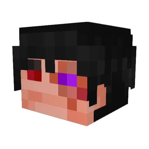 ByKrackxiiiical Minecraft avatar head, 3D render