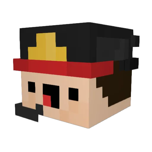 ByLuviax Minecraft avatar head, 3D render