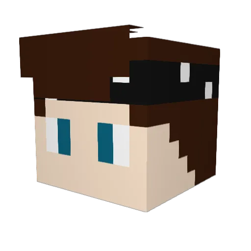 ByNoSkill Minecraft avatar head, 3D render