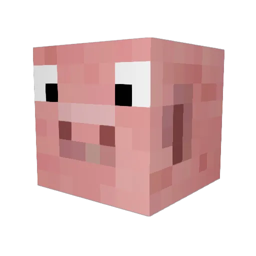 ByPig Minecraft avatar head, 3D render