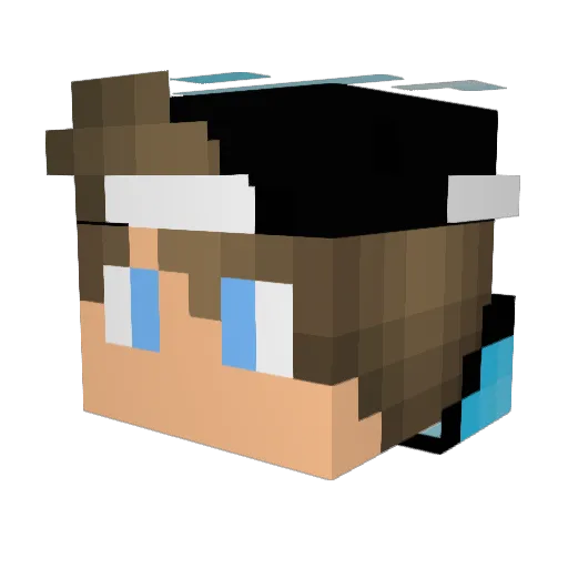 ByRedstonerHD Minecraft avatar head, 3D render