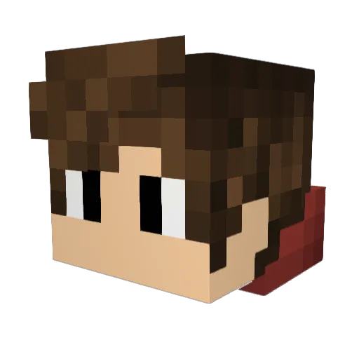 ByTheRed1 Minecraft avatar head, 3D render