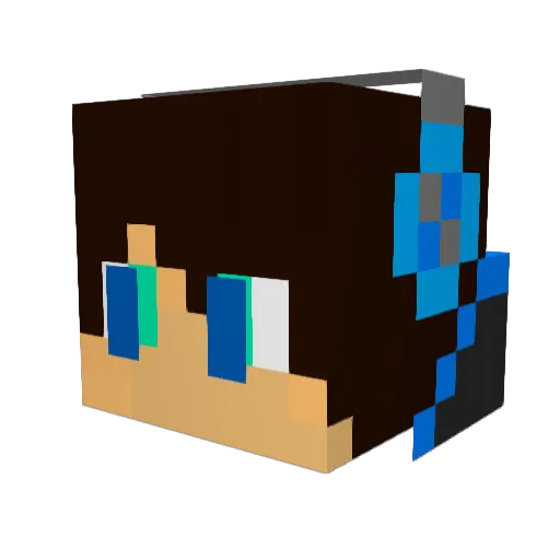Byakuyay Minecraft avatar head, 3D render