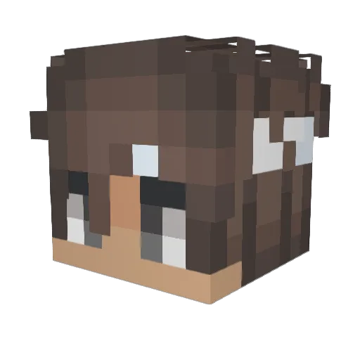 BybSii Minecraft avatar head, 3D render