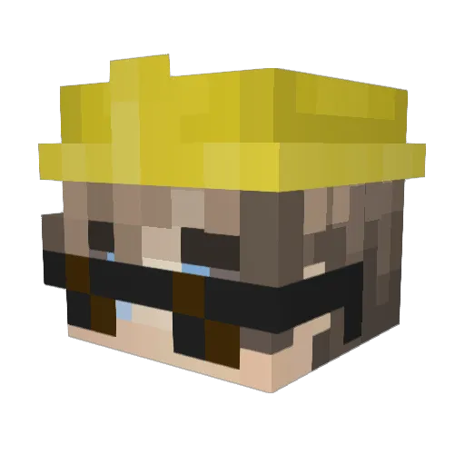 ByggareB0B_ Minecraft avatar head, 3D render