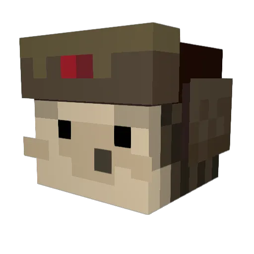 Bylekk Minecraft avatar head, 3D render