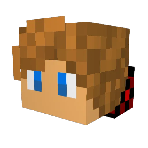 Bymybutt Minecraft avatar head, 3D render
