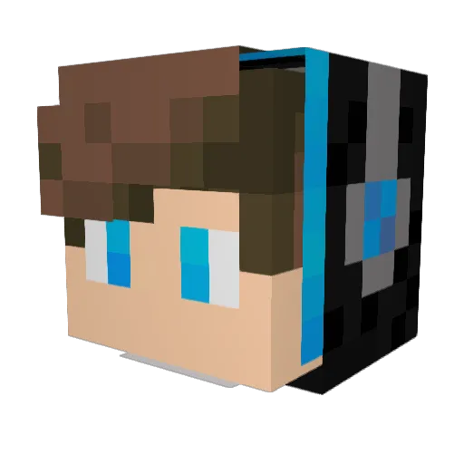 ByrKxZ Minecraft avatar head, 3D render