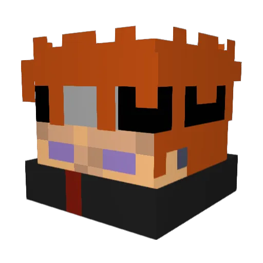 Bystr0 Minecraft avatar head, 3D render