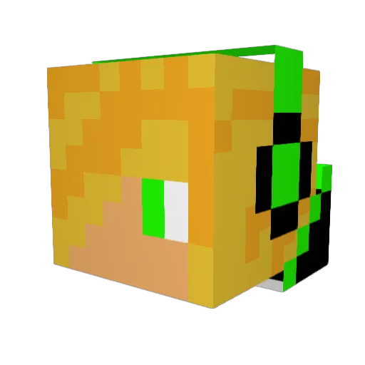 ByteCast Minecraft avatar head, 3D render