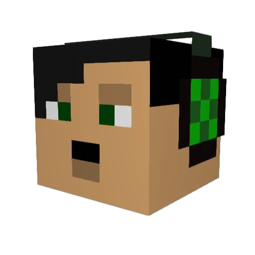 Byten Minecraft avatar head, 3D render