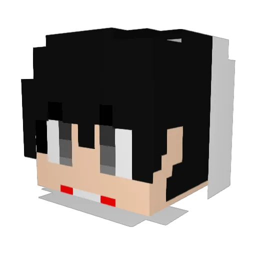 Bzgun Minecraft avatar head, 3D render