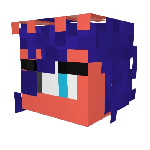 Bzlongshotz Minecraft avatar head, 3D render