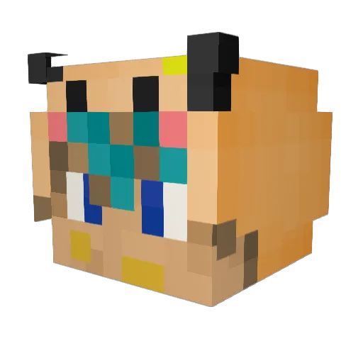 BzyQ91 Minecraft avatar head, 3D render