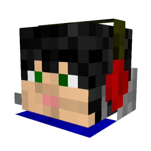 Bzyku Minecraft avatar head, 3D render