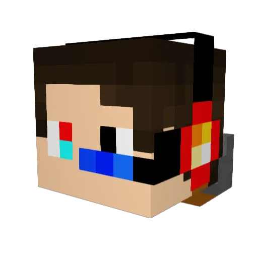 BzzcYu Minecraft avatar head, 3D render