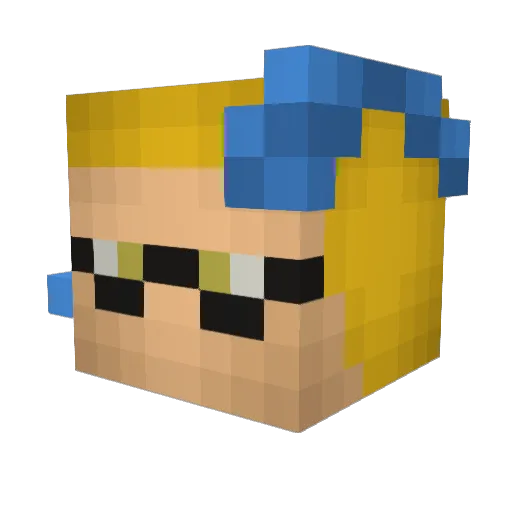 C0LEM Minecraft avatar head, 3D render