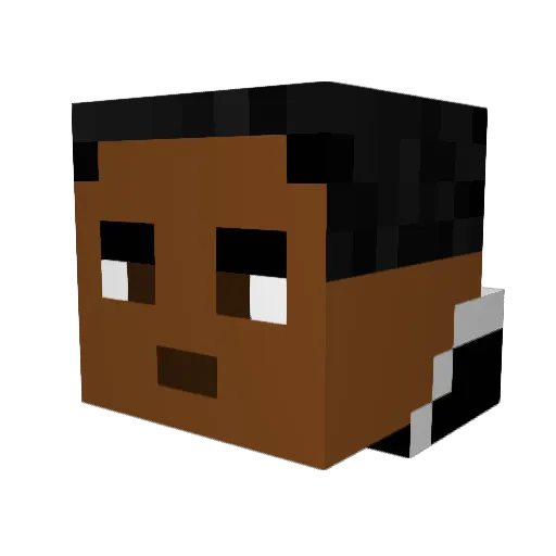 C0MPT0N Minecraft avatar head, 3D render