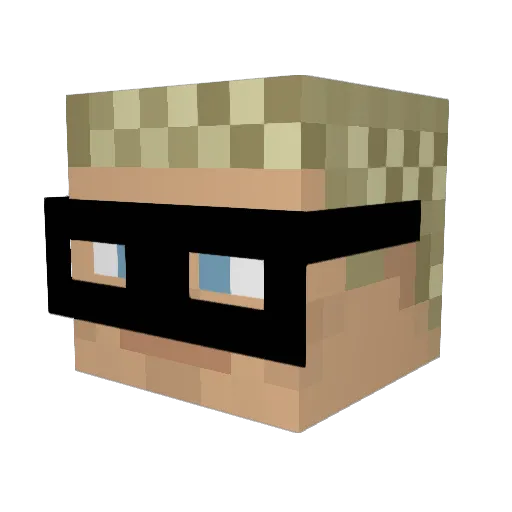C0b3a Minecraft avatar head, 3D render