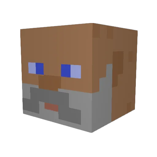 C0rnD0g Minecraft avatar head, 3D render