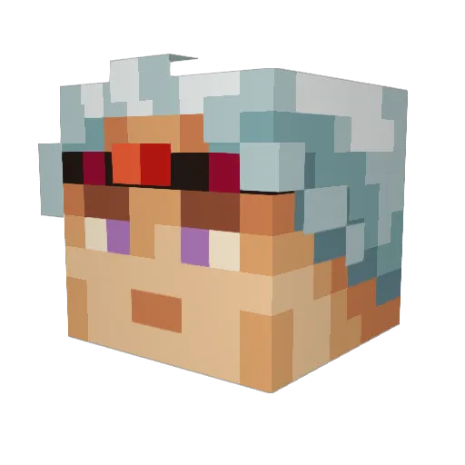 C1N18 Minecraft avatar head, 3D render