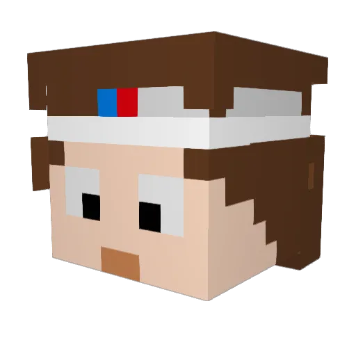 C1ue1ess Minecraft avatar head, 3D render