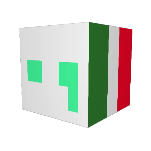 C2C545 Minecraft avatar head, 3D render