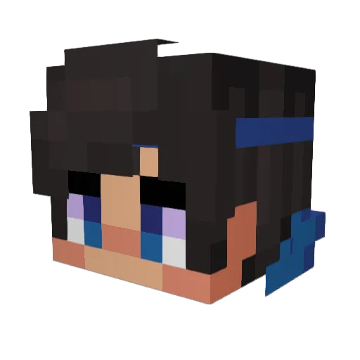 C2H7H Minecraft avatar head, 3D render