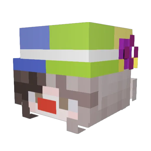 C2K_xD Minecraft avatar head, 3D render