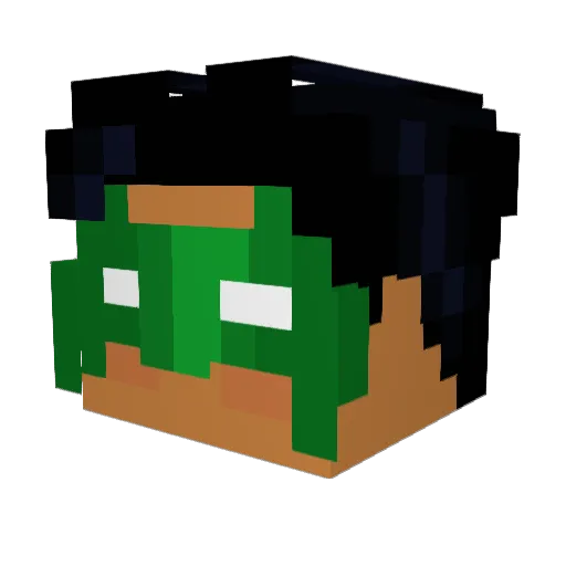 C2er0nO Minecraft avatar head, 3D render
