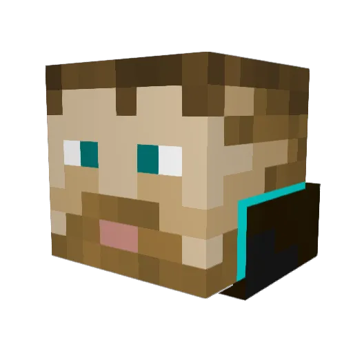 C3Br4X Minecraft avatar head, 3D render