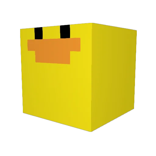 C3CPO Minecraft avatar head, 3D render