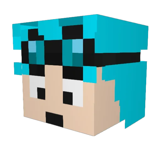 C3POBen Minecraft avatar head, 3D render