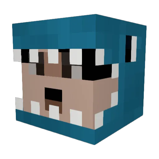 C3RB3R0_X Minecraft avatar head, 3D render