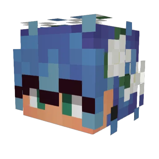 C4KED_UP Minecraft avatar head, 3D render