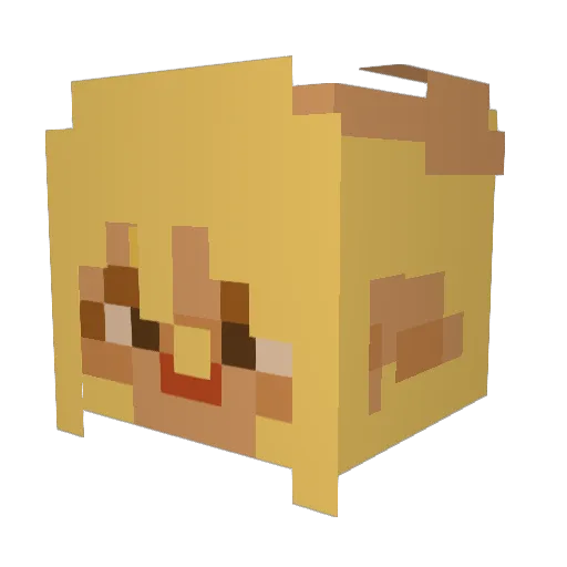 C4RLZ Minecraft avatar head, 3D render