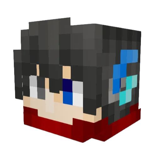 C6H8O6_VC Minecraft avatar head, 3D render