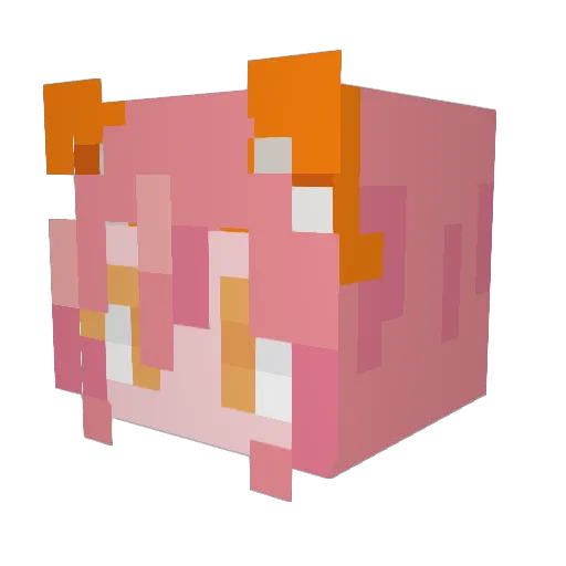 C6_Fated Minecraft avatar head, 3D render