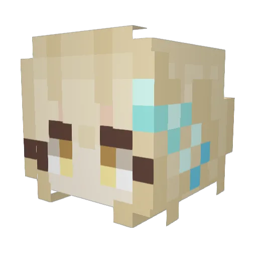 CA0NlMA Minecraft avatar head, 3D render