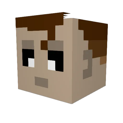 CAF3_Pt Minecraft avatar head, 3D render