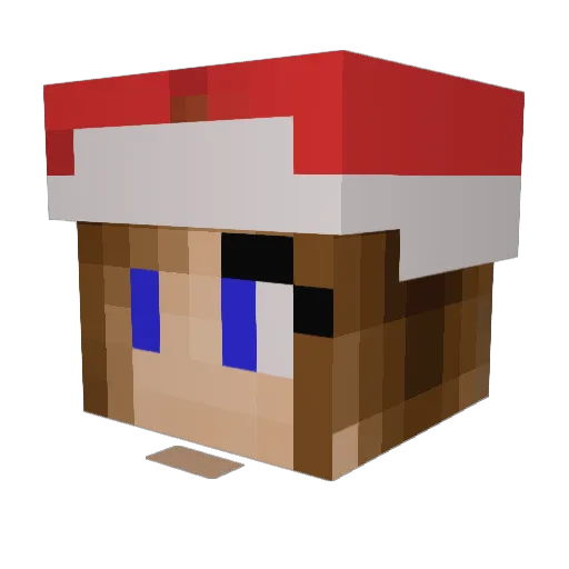 CAGADOMATO Minecraft avatar head, 3D render