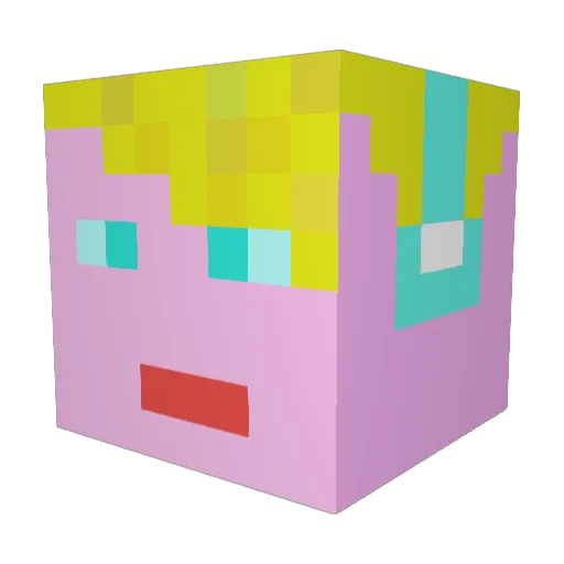 CAIROLI09 Minecraft avatar head, 3D render